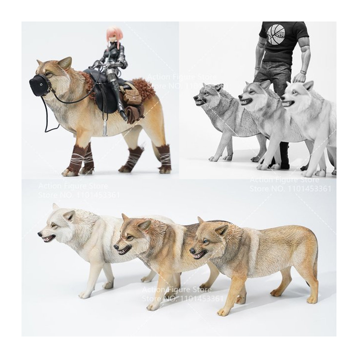Taholicy Tibetischer Wolf Simulationsmodell aus Kunstharz für 1:6 Actionfiguren, mehrfarbig - Bild 1