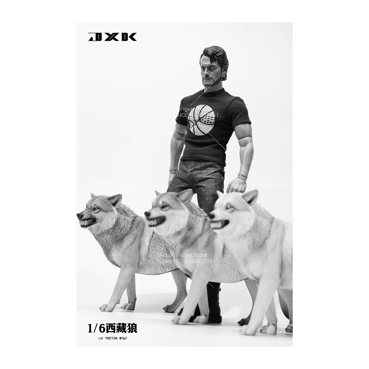 Taholicy Tibetischer Wolf Simulationsmodell aus Kunstharz für 1:6 Actionfiguren, mehrfarbig - Bild 5