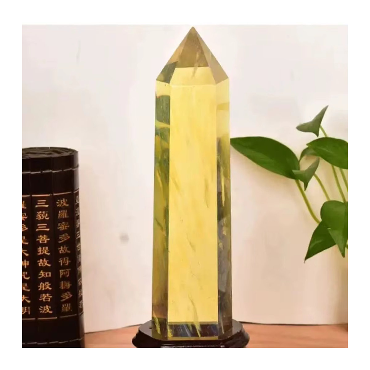 TAIHESJ Quarz Kristall Obelisk Gelb Geometrischer Schmelzstein zur Energieheilung für dein Zuhause oder Büro - Bild 2