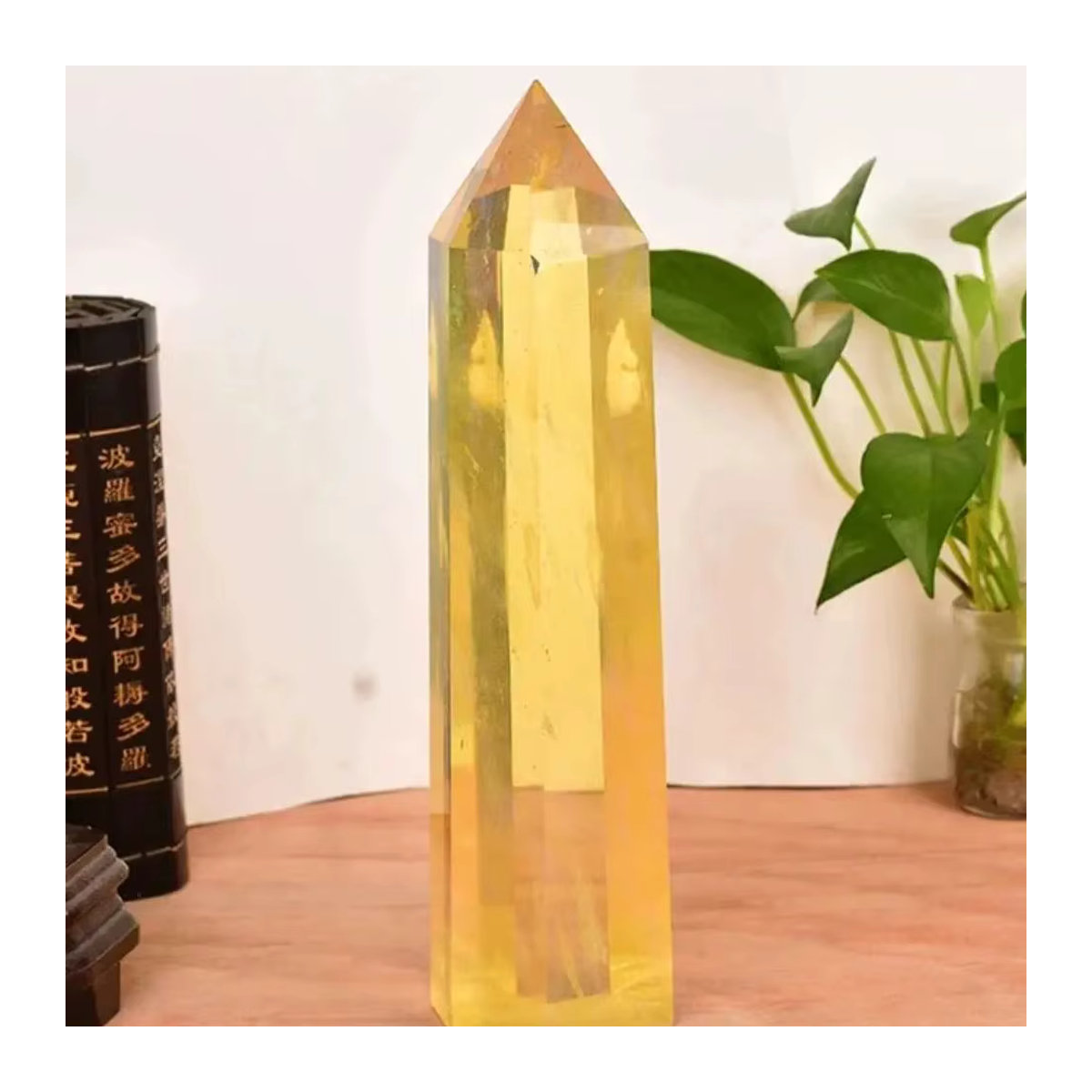 TAIHESJ Quarz Kristall Obelisk Gelb Geometrischer Schmelzstein zur Energieheilung für dein Zuhause oder Büro - Bild 3