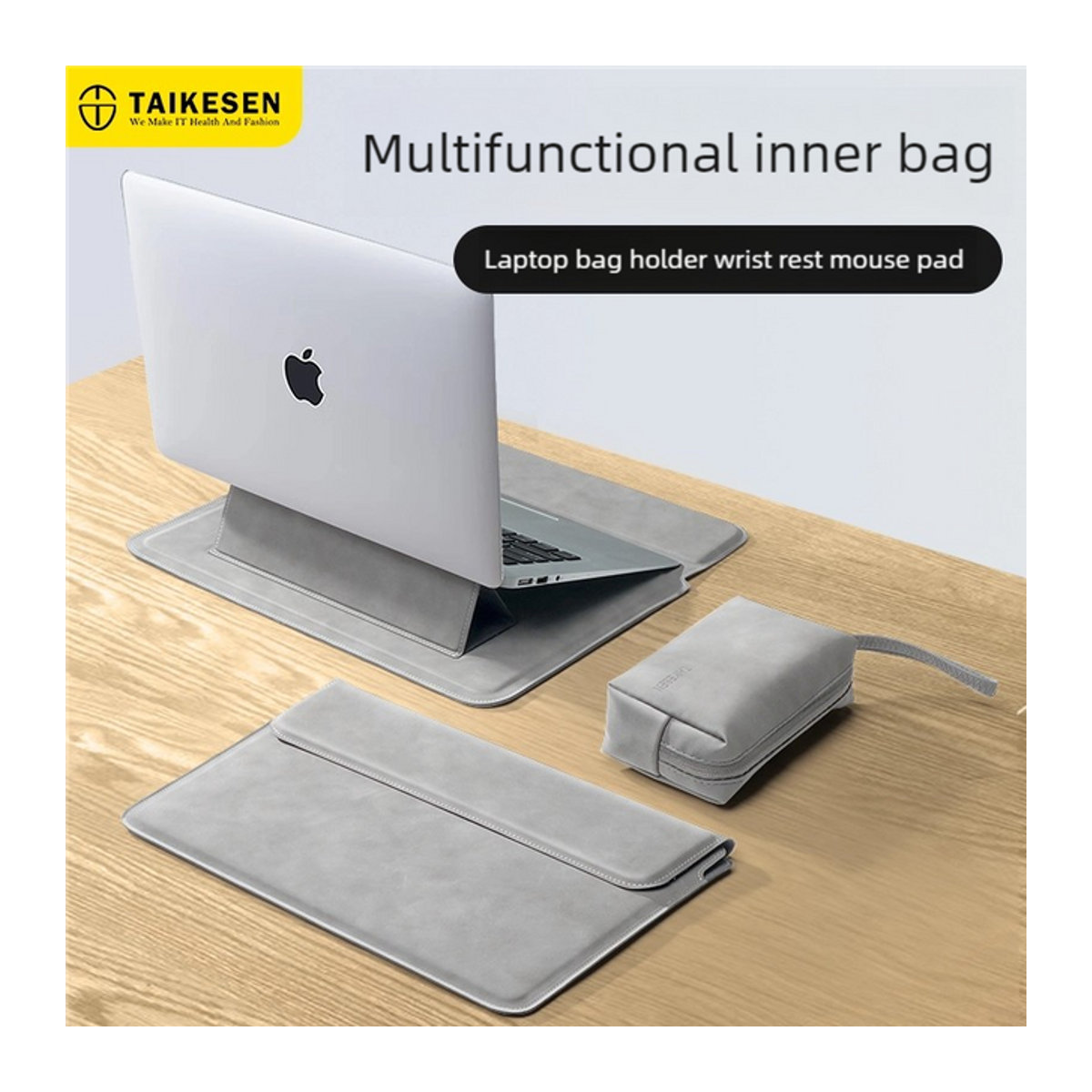 TAIKESEN Laptop-Hülle Grau für MacBook Air Pro, Huawei, HP und DELL, Notebook-Schutzhülle für 13 bis 15,6 Zoll - Bild 1