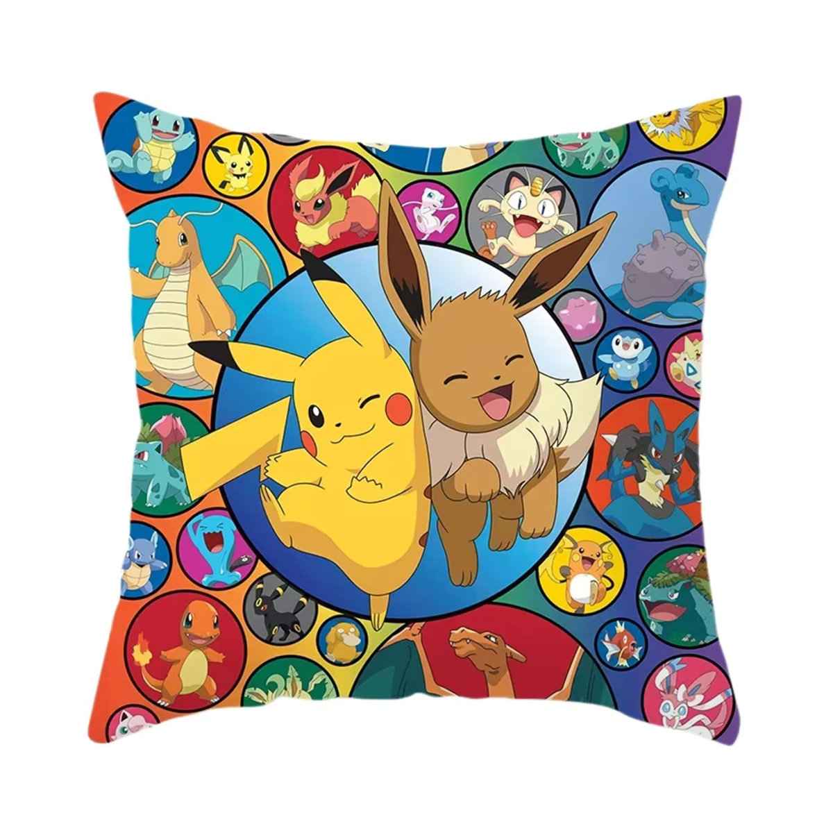 TAKARA TOMY Kissenbezug mit Pikachu Anime-Cartoon-Muster, mehrfarbig, B/B/H: 45 x 45 cm - Bild 4