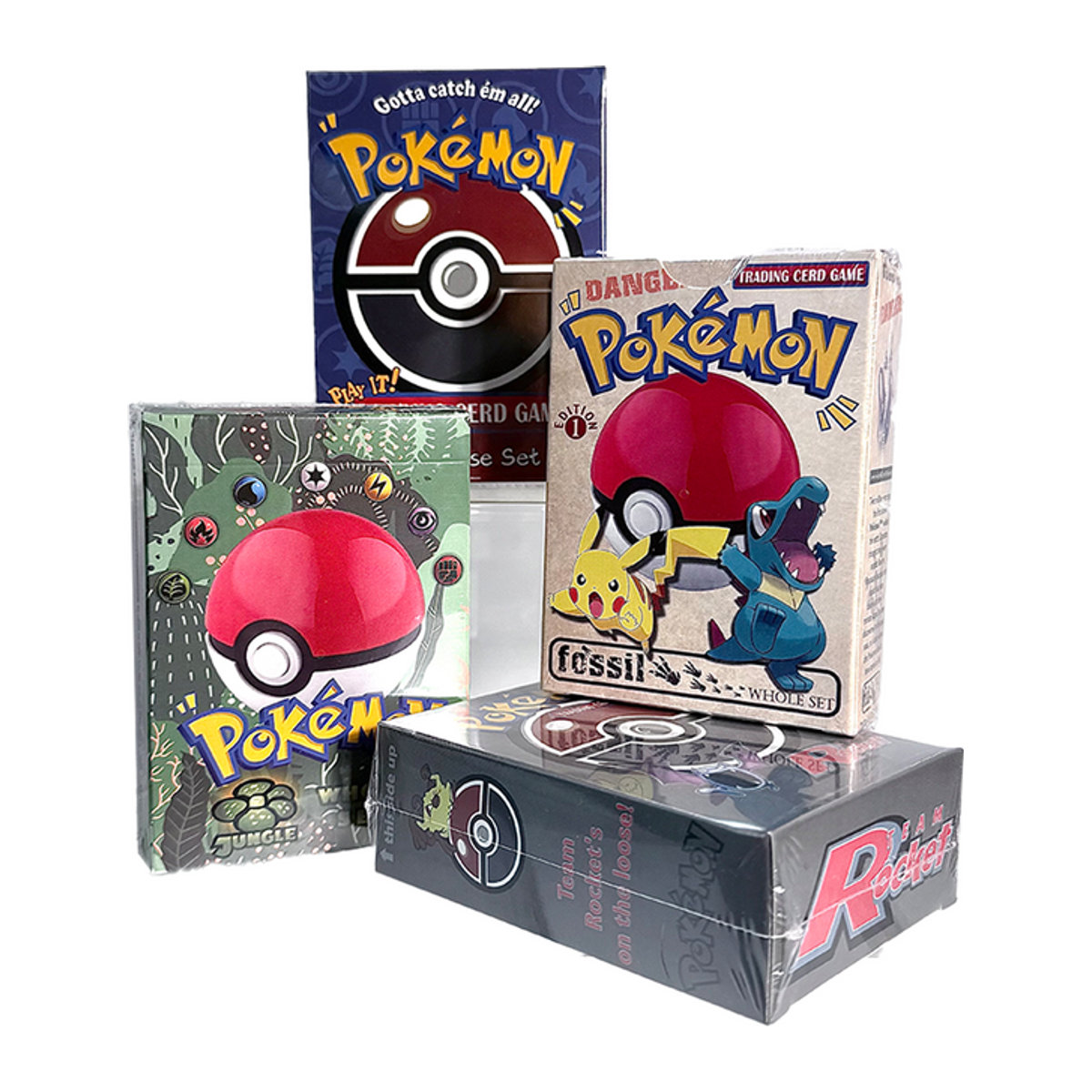 TAKARA TOMY PKM-Karten Basisset 2 Team Rocket 1. Edition Dschungel Fossil TCG Proxy-Karten Bunt - Bild 1