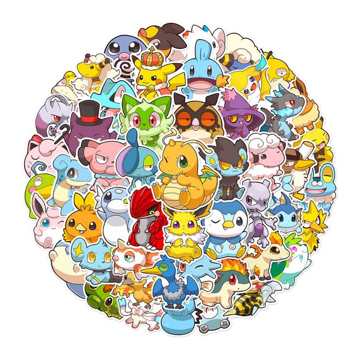 TAKARA TOMY Pokemon Anime Aufkleber Set für Kinder, mehrfarbig, 50 Stück - Bild 1