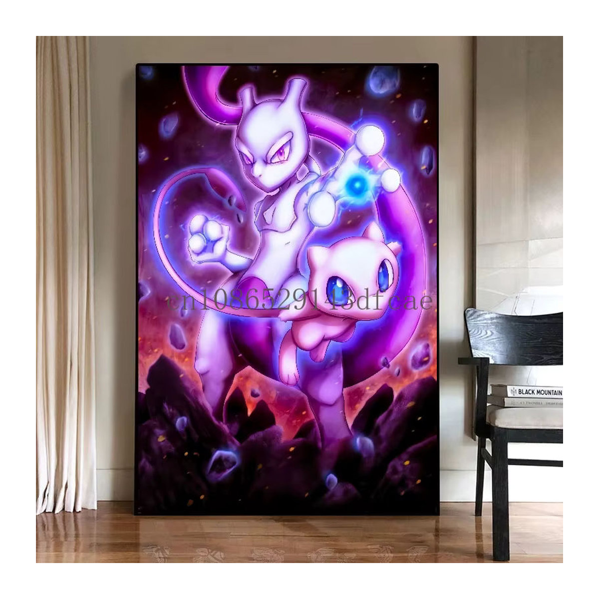 TAKARA TOMY Pokemon Anime Mewtwo und Mew Leinwand Poster für Kinder in Mehrfarbig - Bild 2