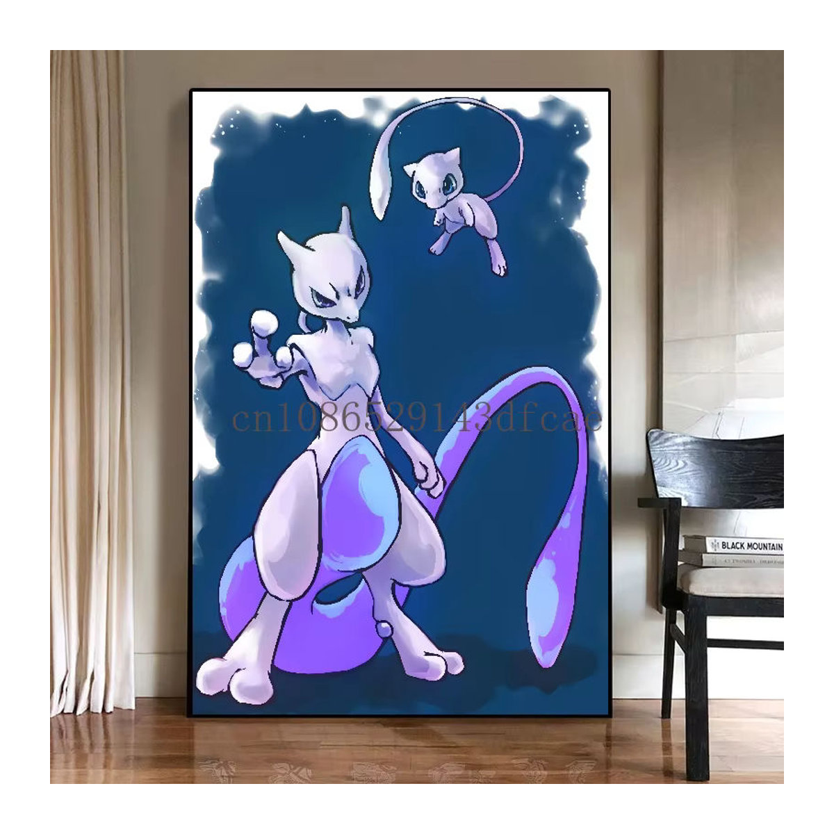 TAKARA TOMY Pokemon Anime Mewtwo und Mew Leinwand Poster für Kinder in Mehrfarbig - Bild 3