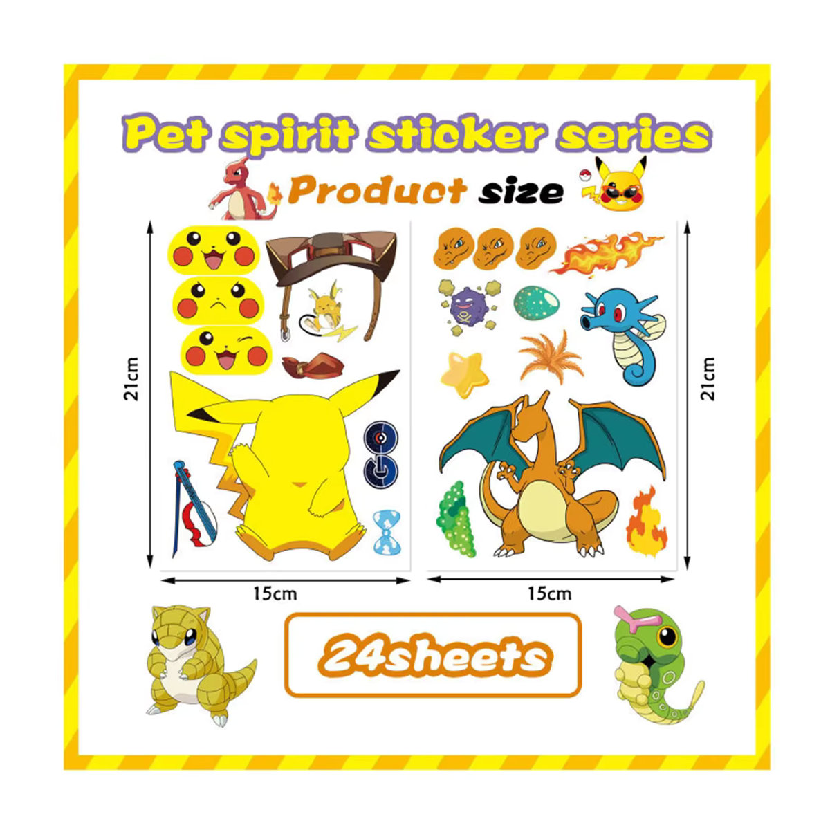 TAKARA TOMY Pokemon Anime Puzzle Aufkleber Set für Kinder, Mehrfarbig, 6 Blatt - Bild 3
