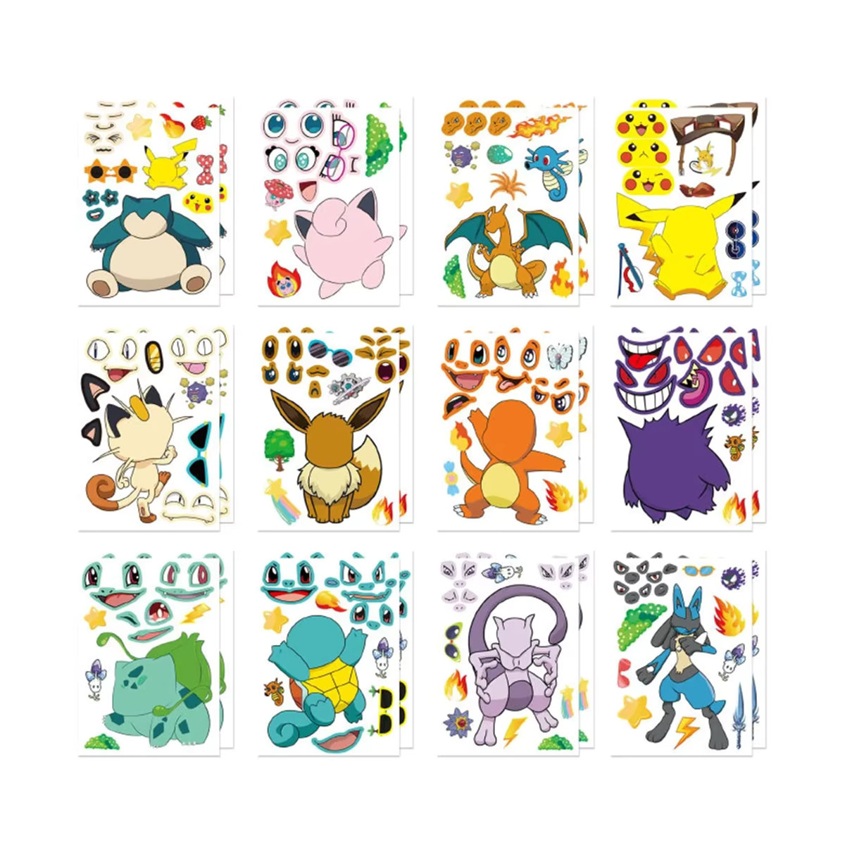 TAKARA TOMY Pokemon Anime Puzzle Aufkleber Set für Kinder, Mehrfarbig, 6 Blatt - Bild 6