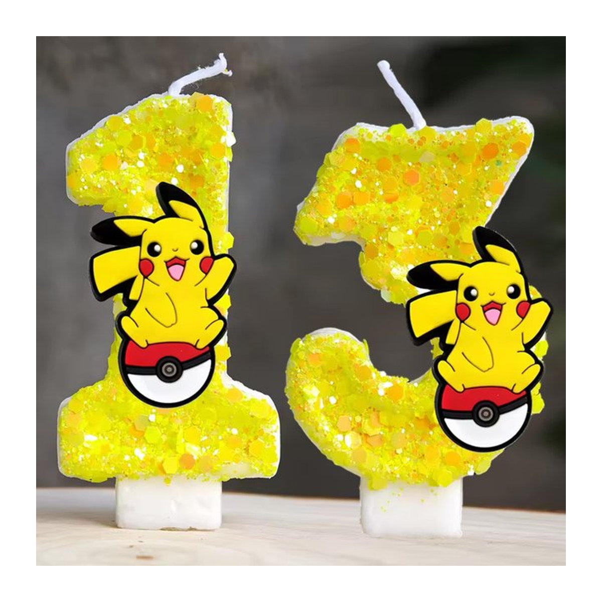 TAKARA TOMY Pokemon Pikachu Geburtstagskerze in Gelb als Tortendekoration für Kinder - Bild 1