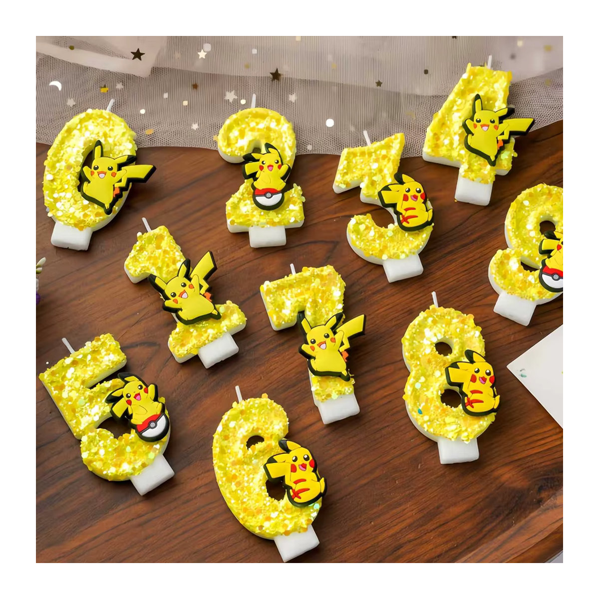 TAKARA TOMY Pokemon Pikachu Geburtstagskerze in Gelb als Tortendekoration für Kinder - Bild 2