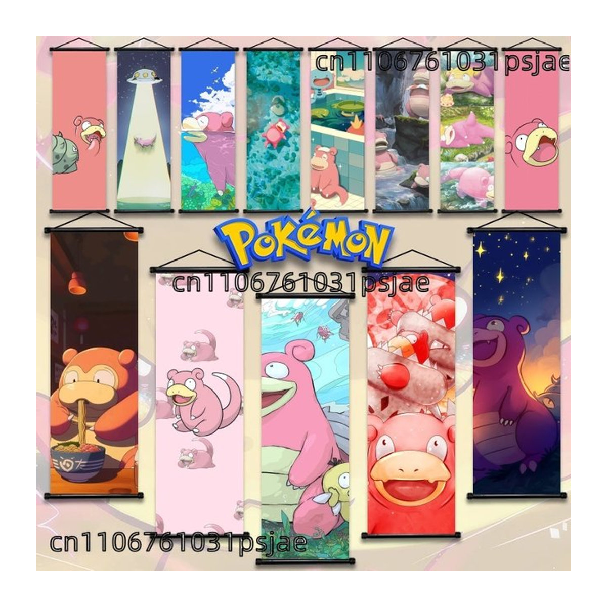 TAKARA TOMY Pokémon Slowpoke Stoff-Hängeposter mehrfarbig - Bild 1