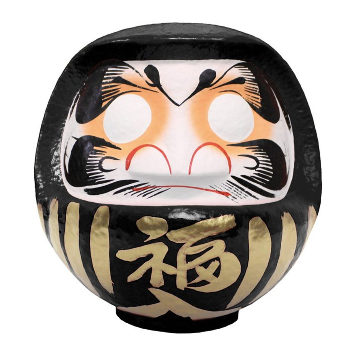 Takasaki Daruma Glücksfigur aus Keramik in Schwarz, B/T/H: 15 x 14 x 17 cm - Bild 1