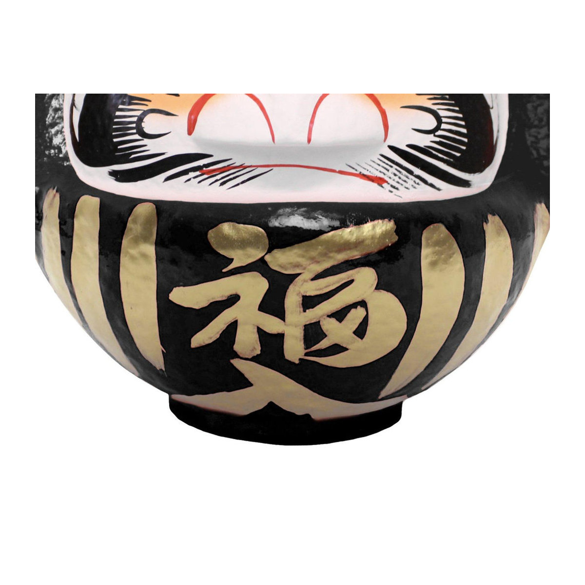 Takasaki Daruma Glücksfigur aus Keramik in Schwarz, B/T/H: 15 x 14 x 17 cm - Bild 2