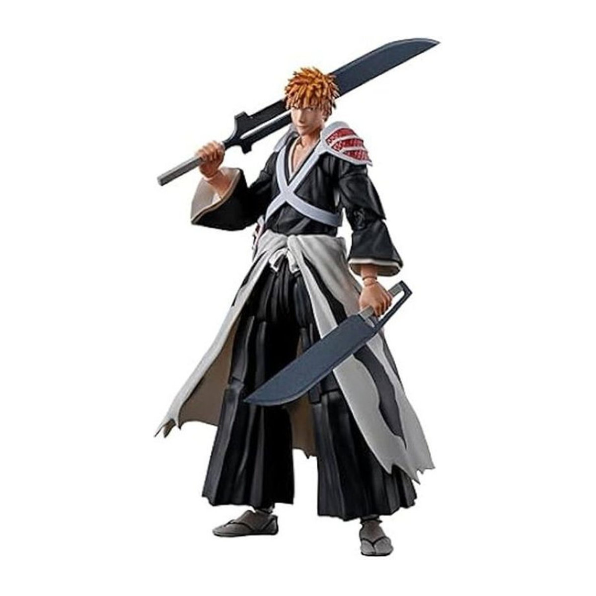 TAMASHII NATIONS Ichigo Kurosaki Double Zangetsu Figur in Schwarz mit 3 Paar Händen und 4 Gesichtsteilen - Bild 1