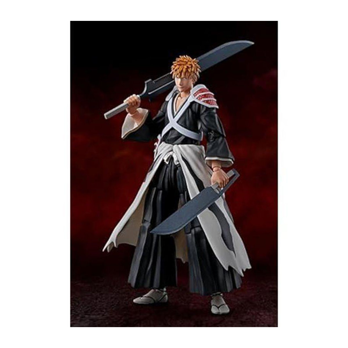TAMASHII NATIONS Ichigo Kurosaki Double Zangetsu Figur in Schwarz mit 3 Paar Händen und 4 Gesichtsteilen - Bild 2