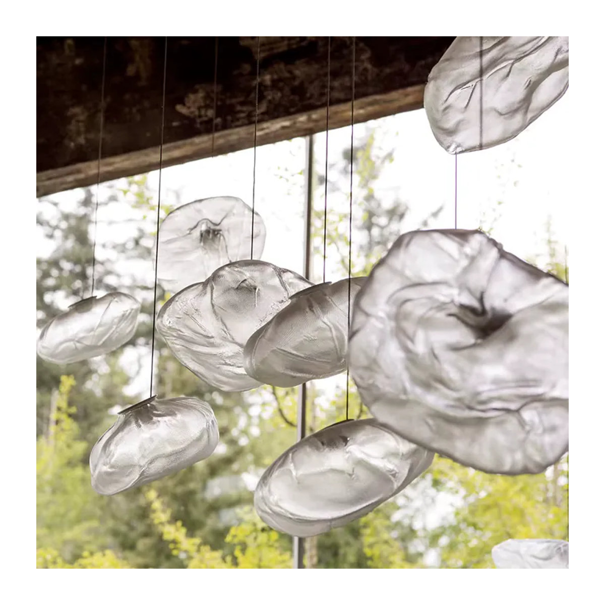 TAONUANSHU Cloud Design Pendelleuchte aus geblasenem Glas in Rauchgrau, moderne Kunst-Hängelampe für dein Zuhause oder Restaurant - Bild 2