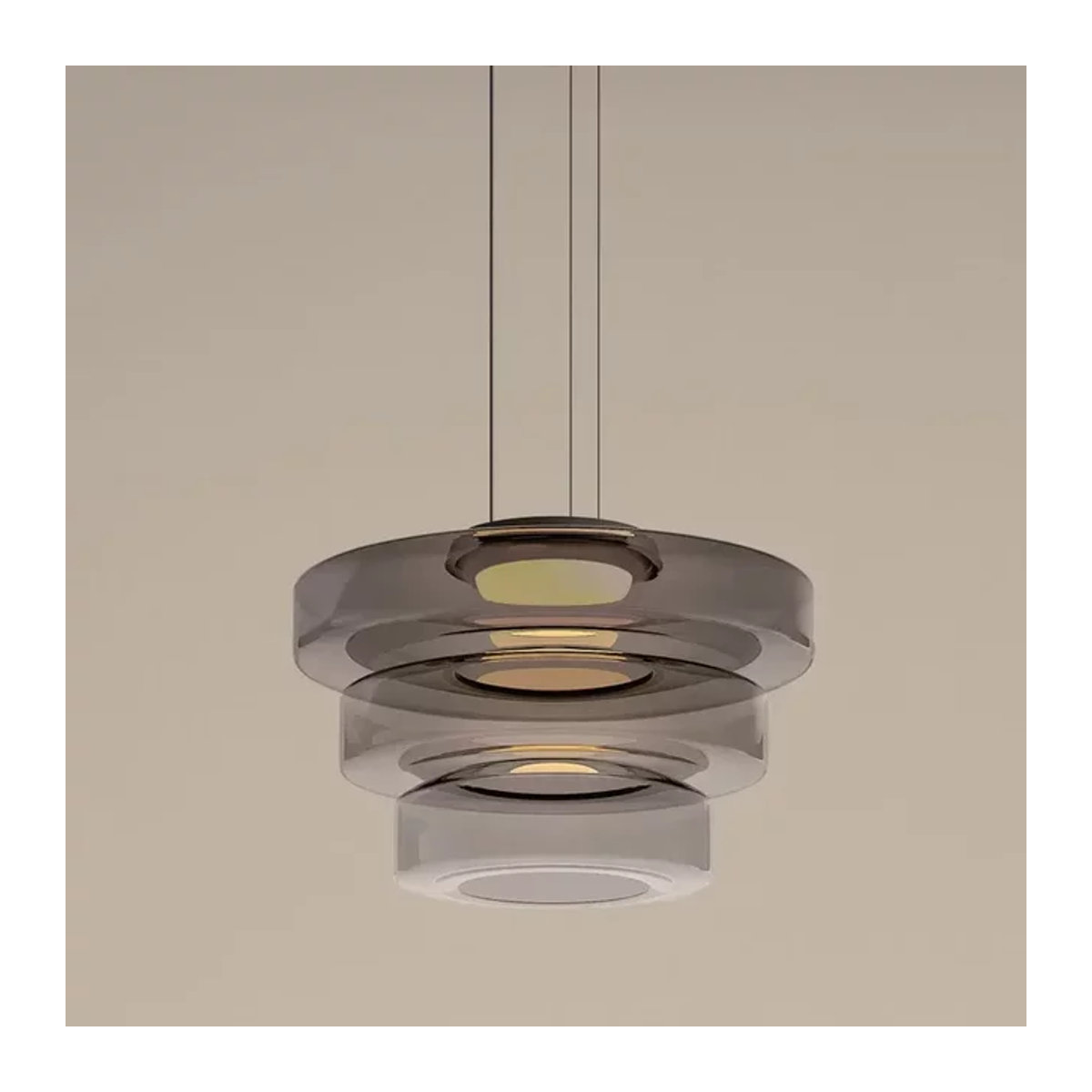 TAONUANSHU Modern Skandinavisch LED Glas Kronleuchter in Weiß und Grau für Esszimmer und Schlafzimmer - Bild 1