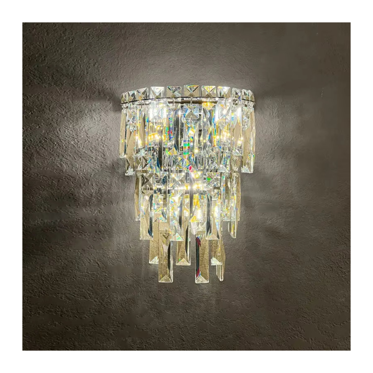 TAONUANSHU Moderne Kristall LED Wandleuchte in Gold und Chrom aus Glas für Korridor, Treppe oder Hotel-Lobby - Bild 3