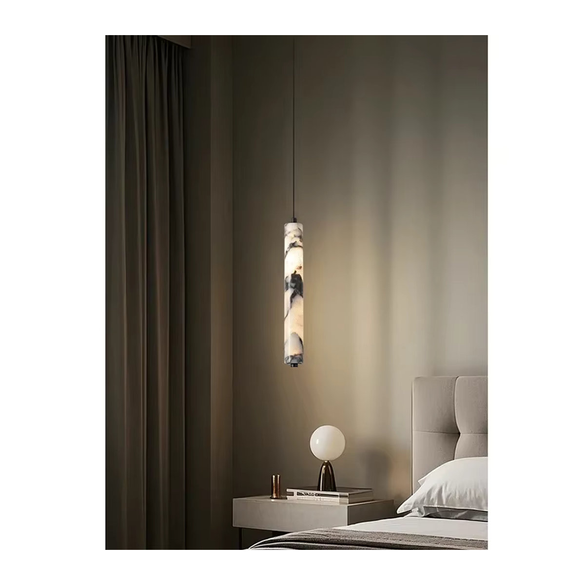 TAONUANSHU Moderne LED Pendelleuchte aus Naturstein in Bunt - Bild 3