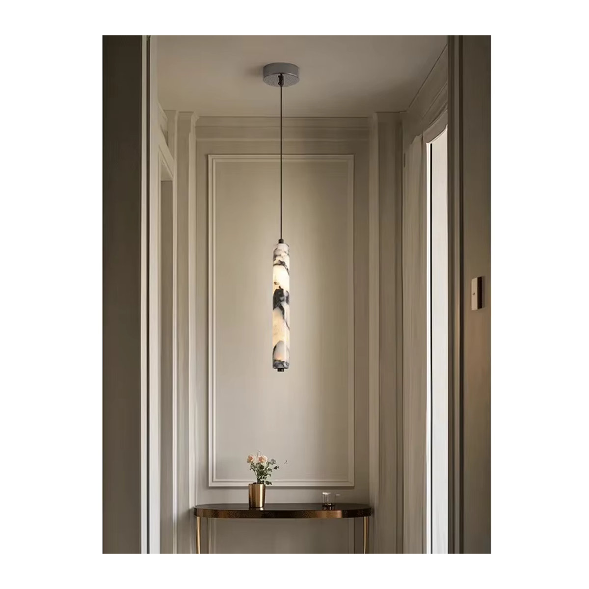 TAONUANSHU Moderne LED Pendelleuchte aus Naturstein in Bunt - Bild 4