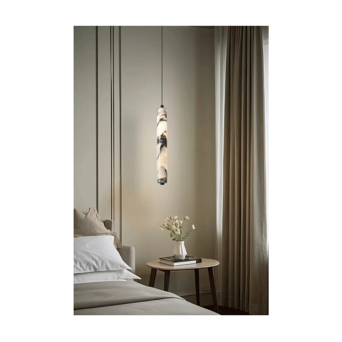 TAONUANSHU Moderne LED Pendelleuchte aus Naturstein in Bunt - Bild 7