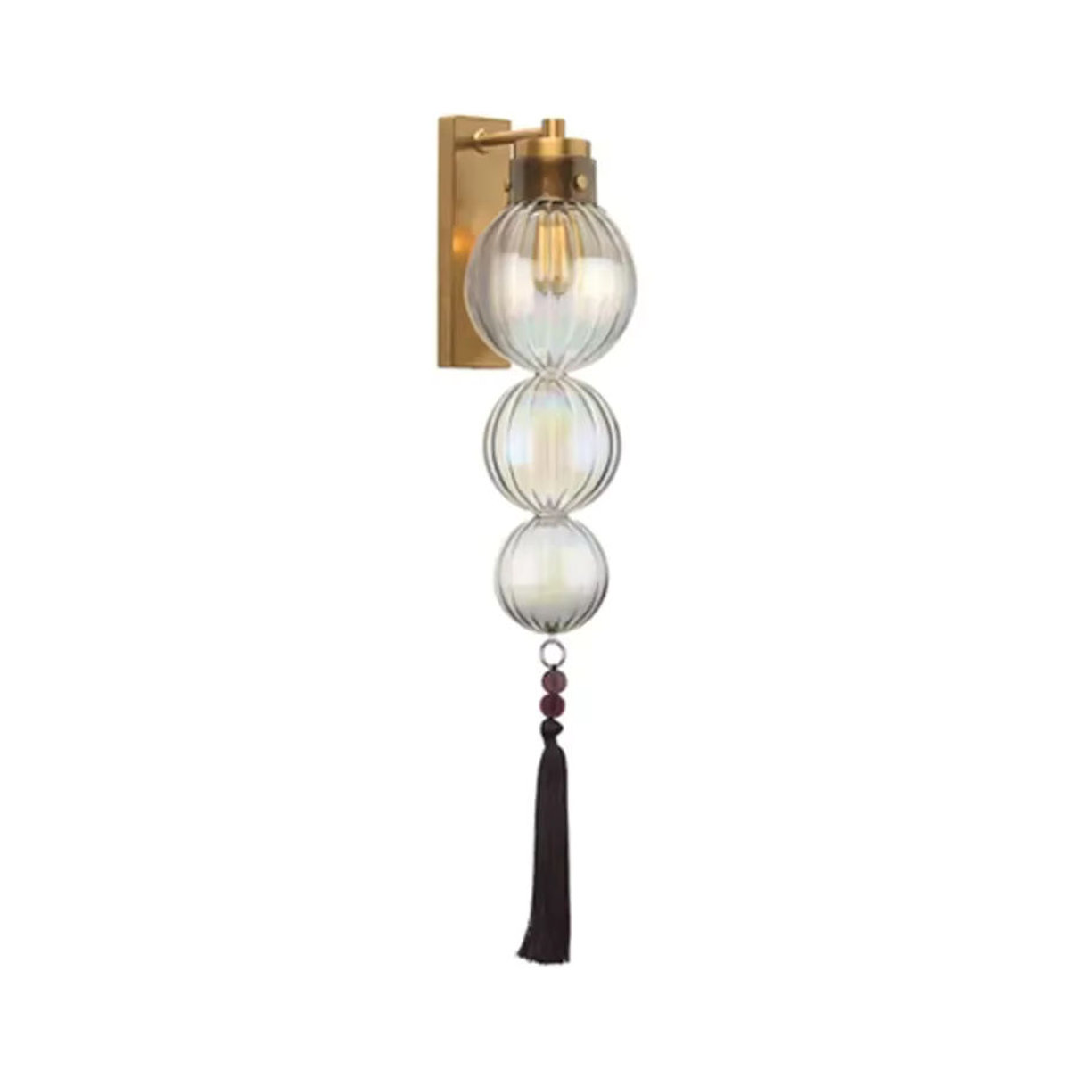 TAONUANSHU Wandlampe im Nordic Design aus Glas und Kupfer in Kürbis-Optik für Wohnzimmer und Esszimmer - Bild 3