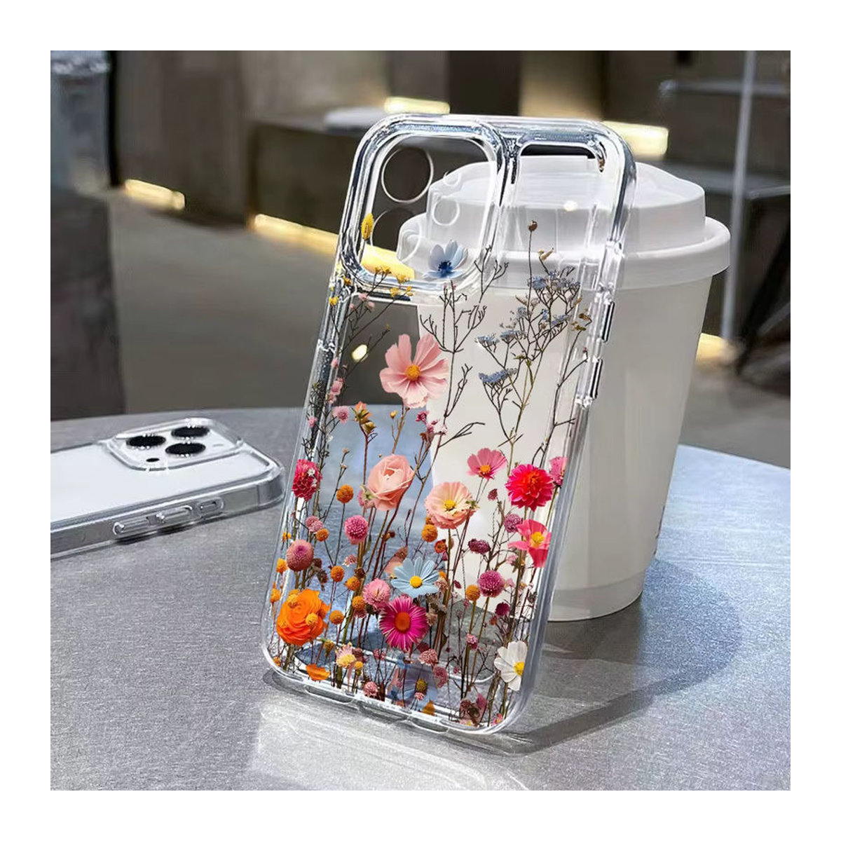 TAOYUNXI Transparente Handyhülle mit floralem Design für iPhone 11 bis iPhone 17 Pro Max, Stoßfeste Schutzhülle im Bohemian-Stil, Mehrfarbig - Bild 1