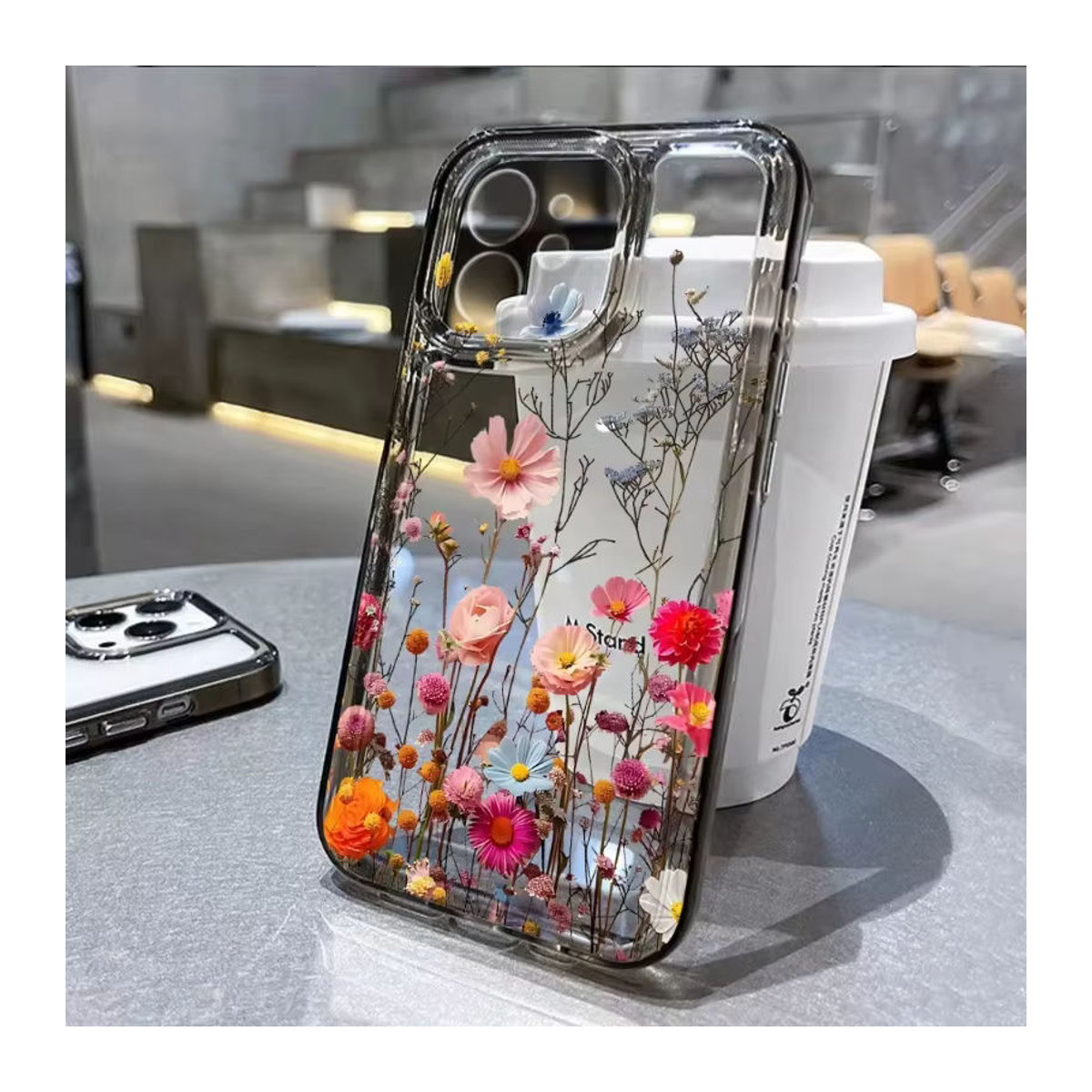 TAOYUNXI Transparente Handyhülle mit floralem Design für iPhone 11 bis iPhone 17 Pro Max, Stoßfeste Schutzhülle im Bohemian-Stil, Mehrfarbig - Bild 2