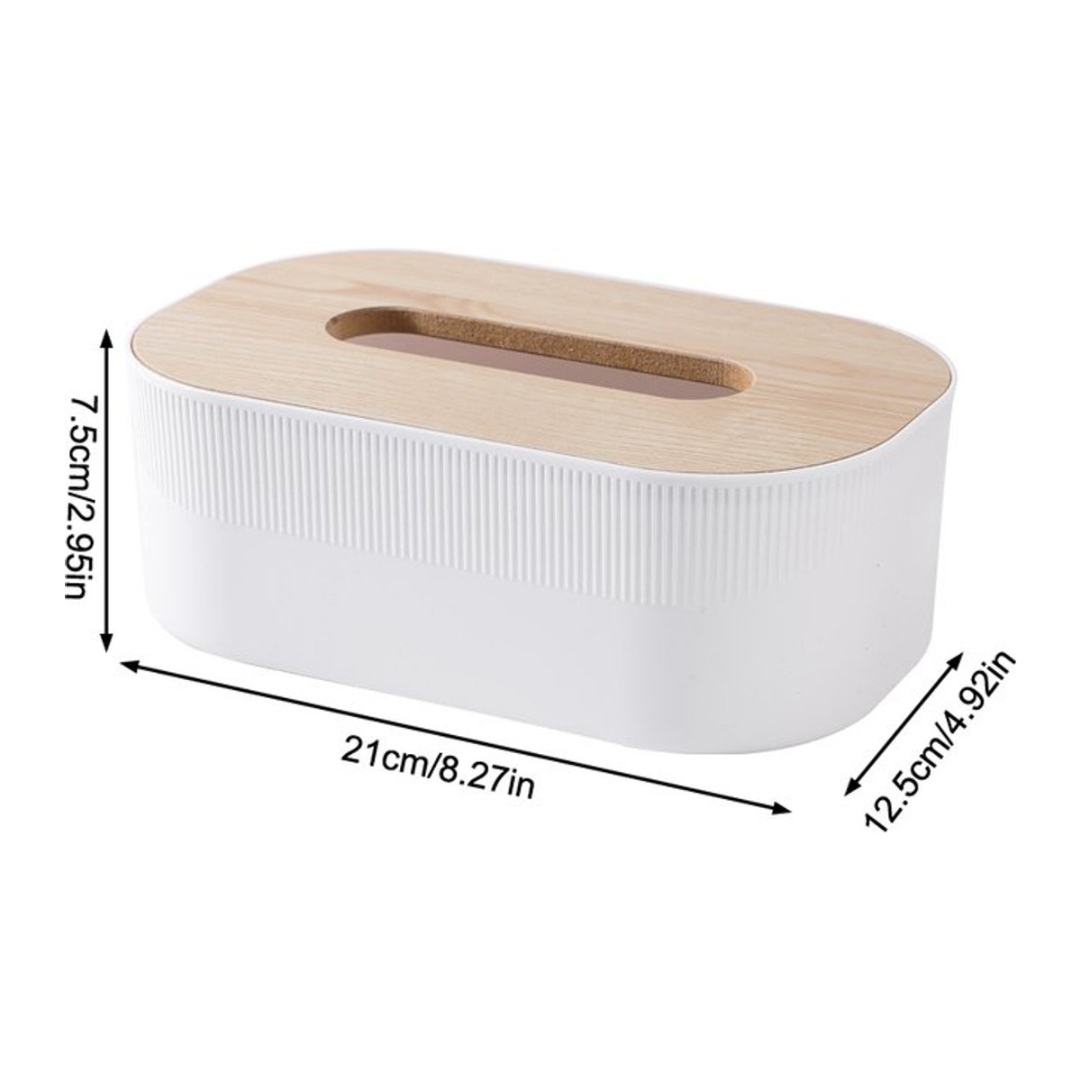 Taschentuchbox Hoeaden im skandinavischen Design mit Holzabdeckung, rechteckig, Schwarz oder Weiß - Bild 1