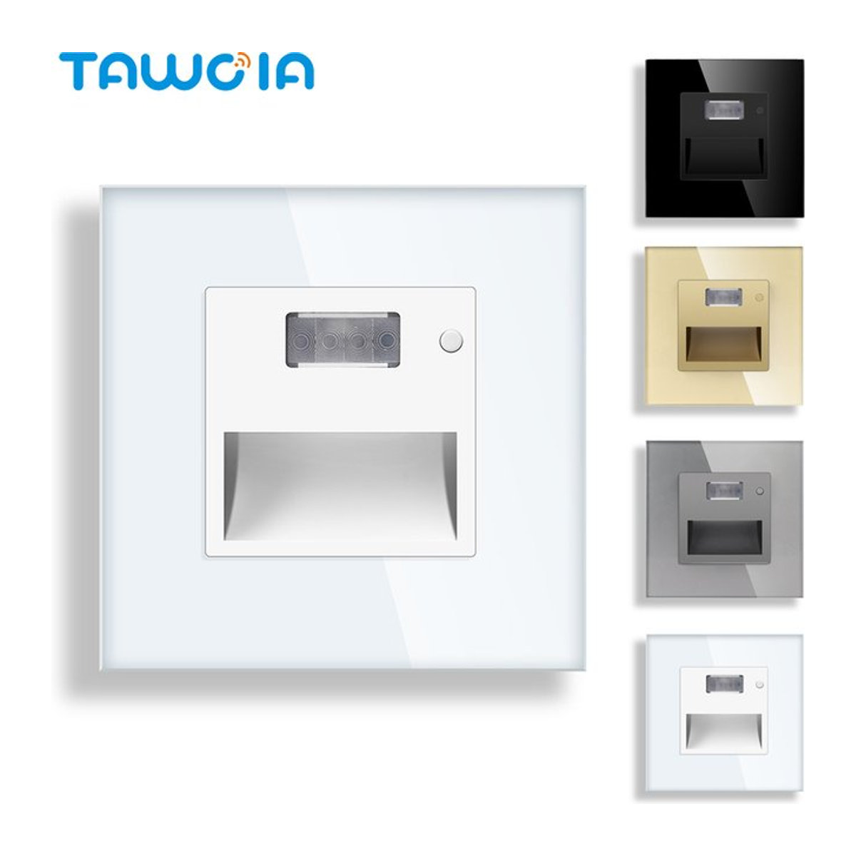 TAWOIA LED Treppenlicht mit PIR Bewegungssensor, minimalistische Wandleuchte als Einbau-Fußlicht für Treppe und Korridor, Weiß - Bild 1