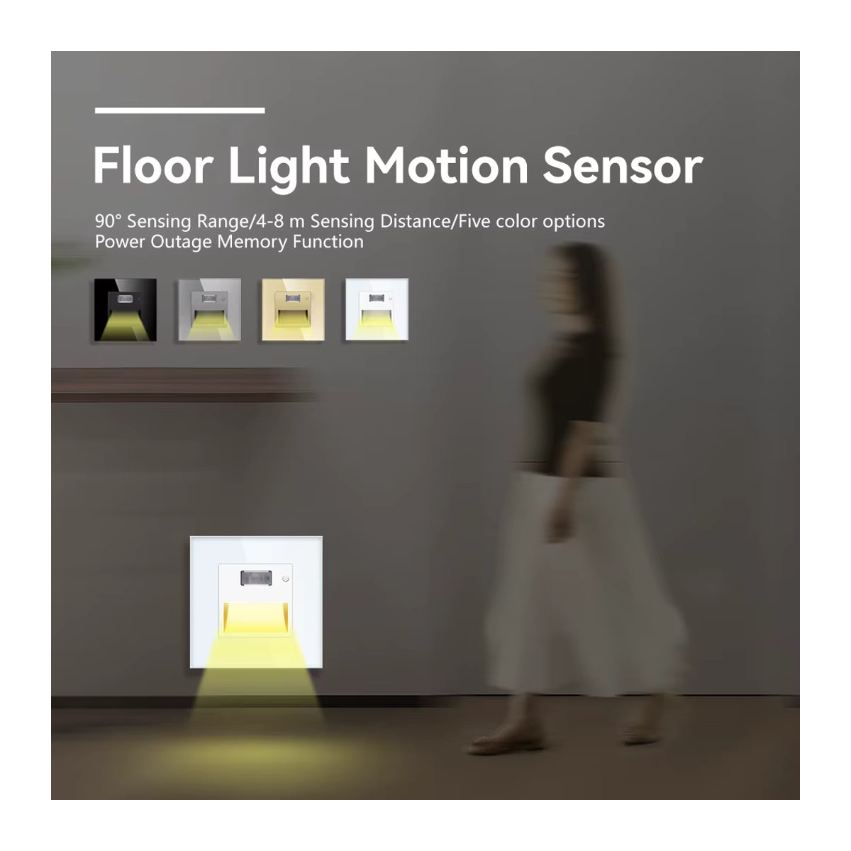 TAWOIA LED Treppenlicht mit PIR Bewegungssensor, minimalistische Wandleuchte als Einbau-Fußlicht für Treppe und Korridor, Weiß - Bild 2