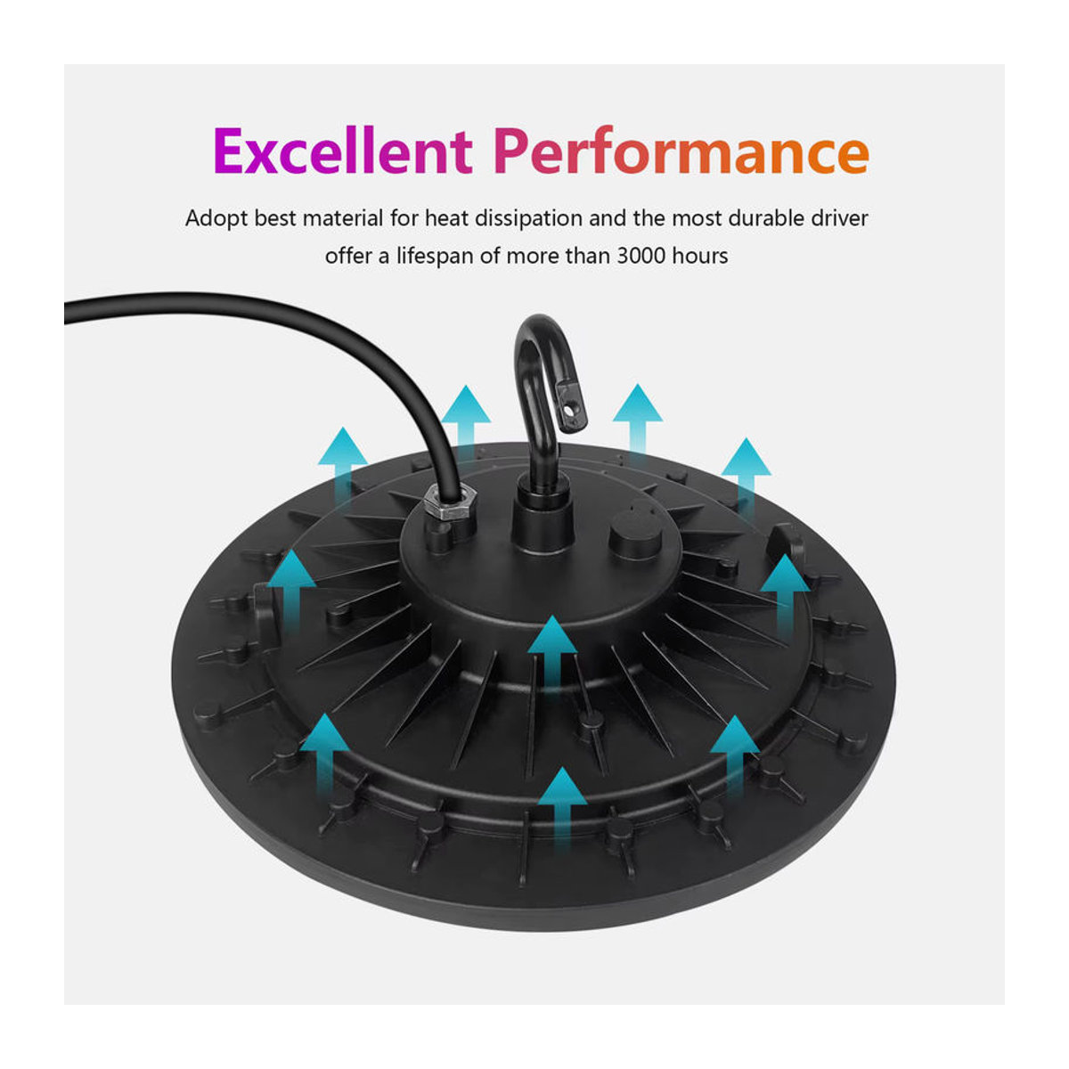 Tayire UFO LED-Hochregalleuchte für Industrie und Gewerbe, Schwarz, Aluminium, 6000 K - Bild 2