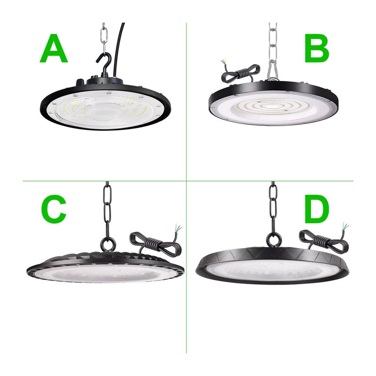 Tayire UFO LED-Hochregalleuchte für Industrie und Gewerbe, Schwarz, Aluminium, 6000 K - Bild 5
