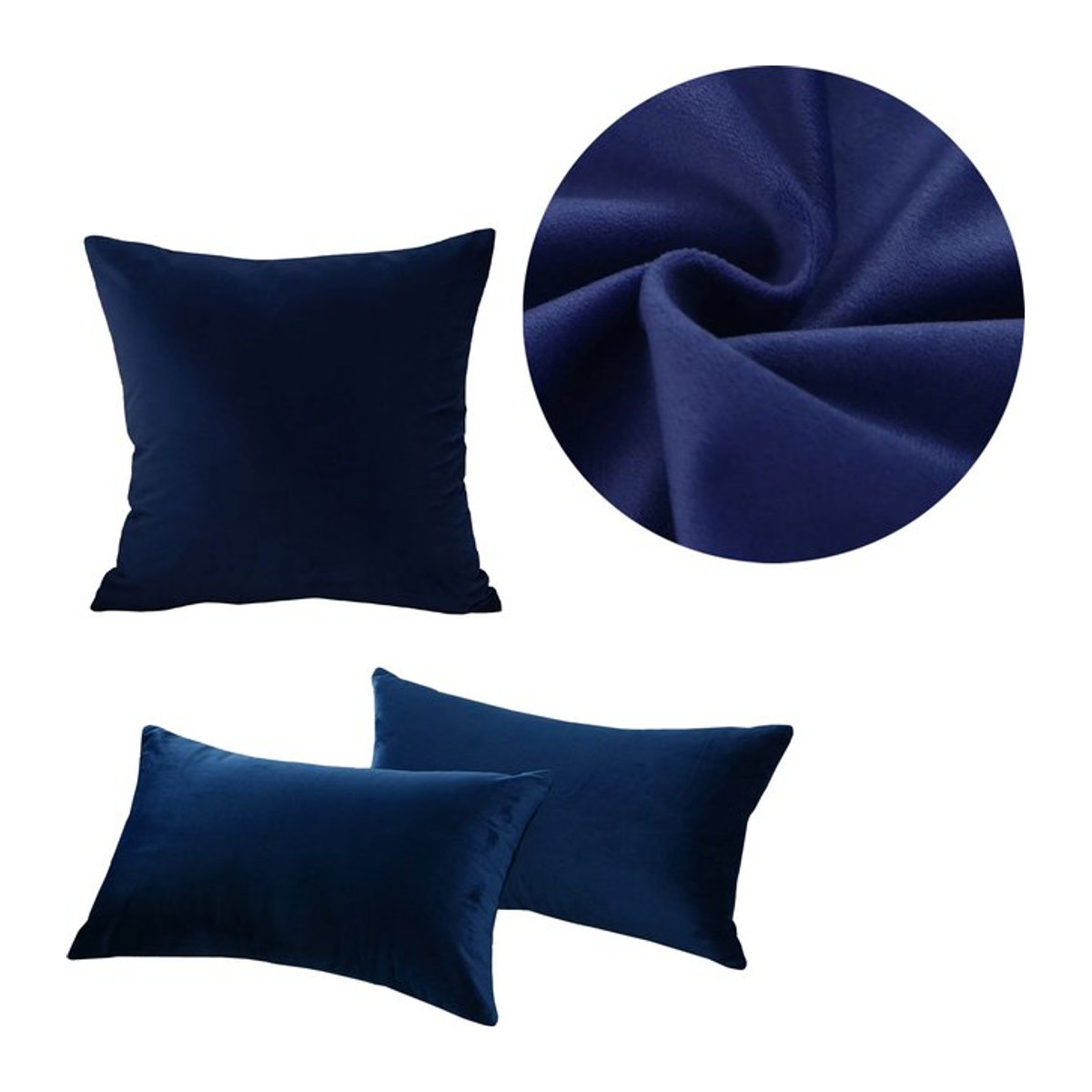Tcaopoo Samt Kissenbezug Blau für Sofa und Deko - Bild 1