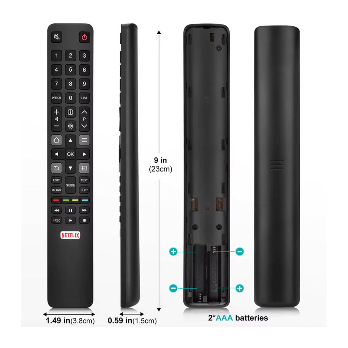 TCL Ersatz-Fernbedienung RC802N in Schwarz für 4K HDTV P20 Serie, C2 Serie und Smart TVs wie 49C2US, 55C2US, 65C2US, 75C2US - Bild 6