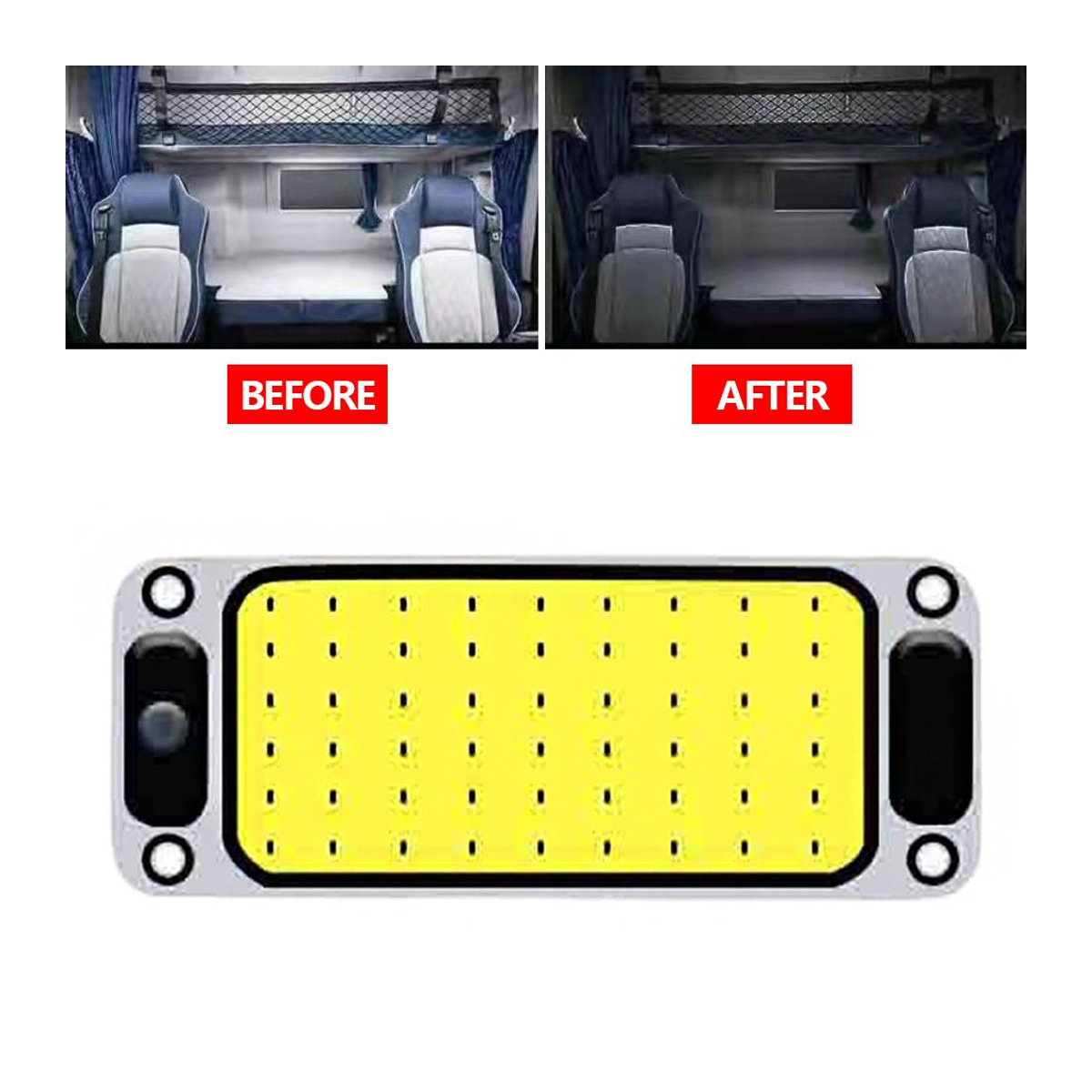 Techmade Superhelle COB LED-Innenraumleuchte für LKW, Auto und Boote, Kaltweiß, 54 LEDs, 12-24V, B: 15 cm, H: 6 cm - Bild 2