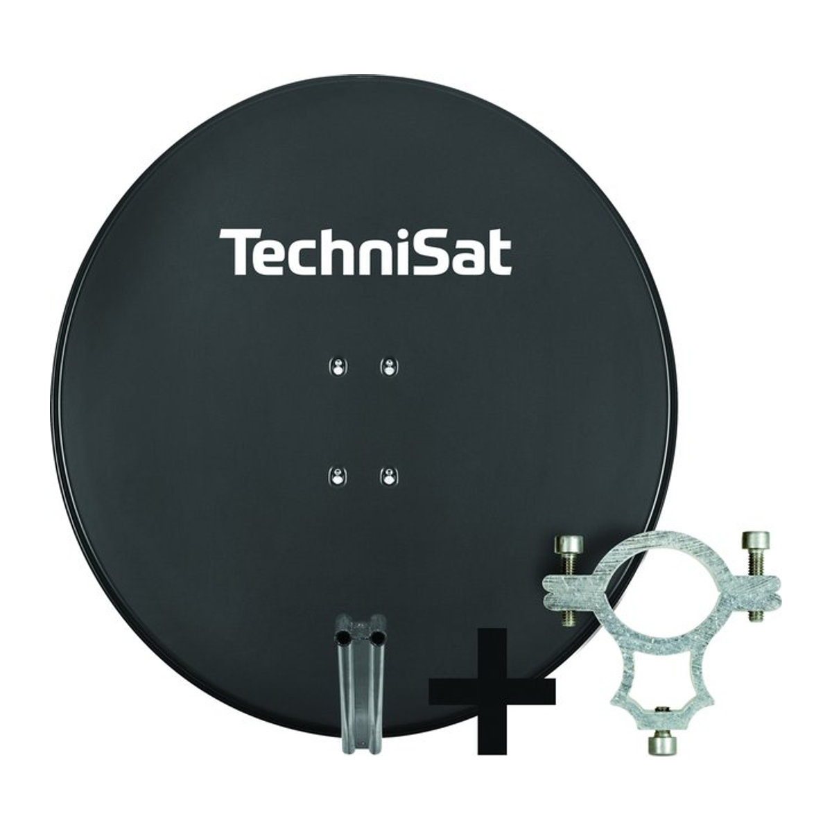 TechniSat SATMAN 850 Plus Satellitenschüssel 85 cm in Schiefergrau inklusive 40 mm LNB-Halteschelle aus Aluminium und Edelstahl - Bild 1