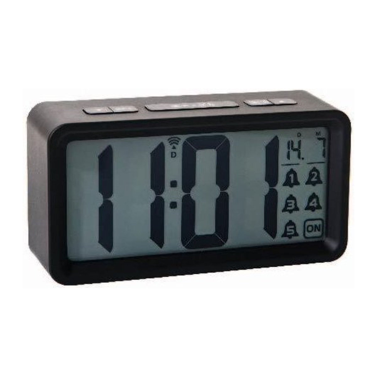 Techno Line WT 496 Digitaler Funkwecker in Schwarz mit Beleuchtung und Datumsanzeige - Bild 1