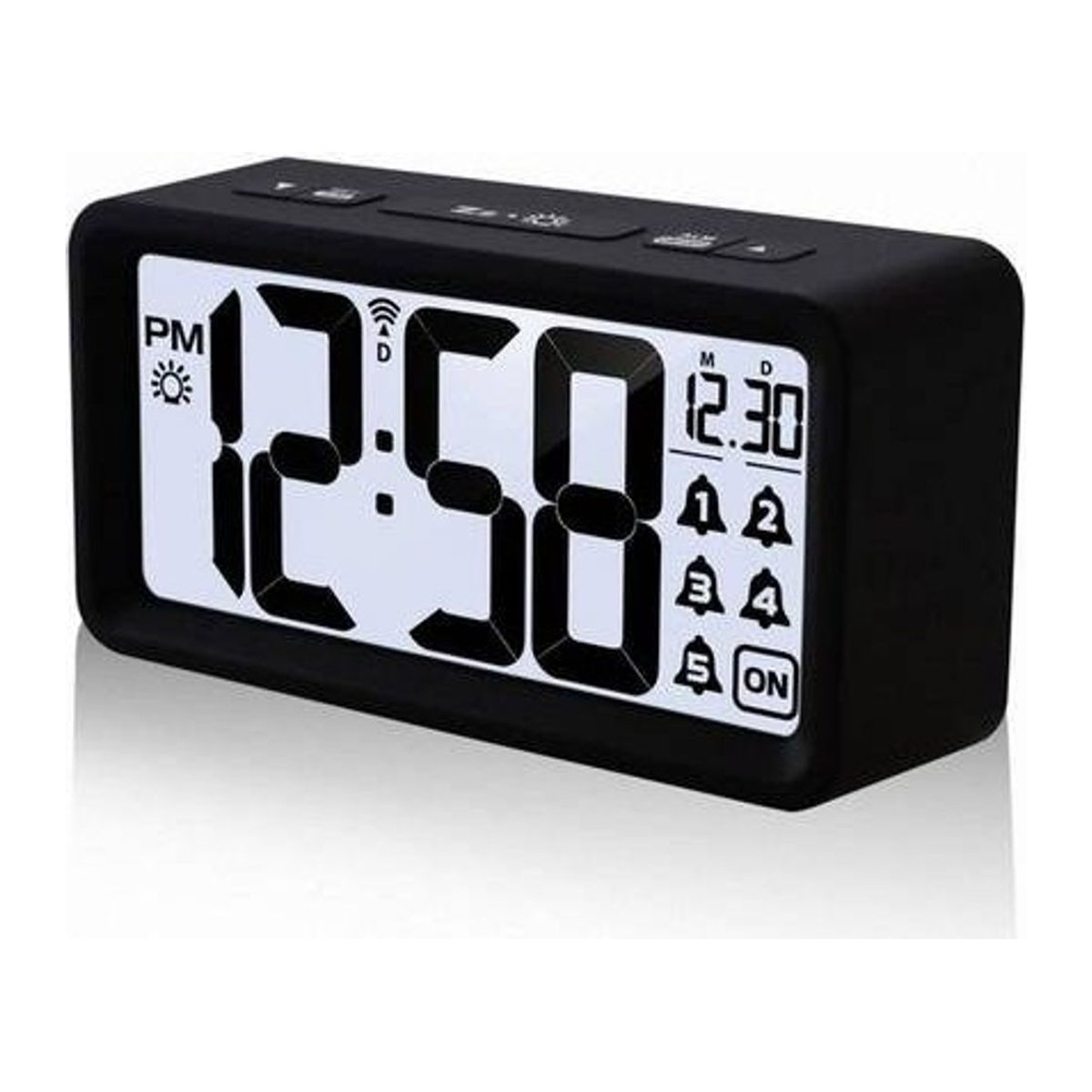 Techno Line WT 496 Digitaler Funkwecker in Schwarz mit Beleuchtung und Datumsanzeige - Bild 2
