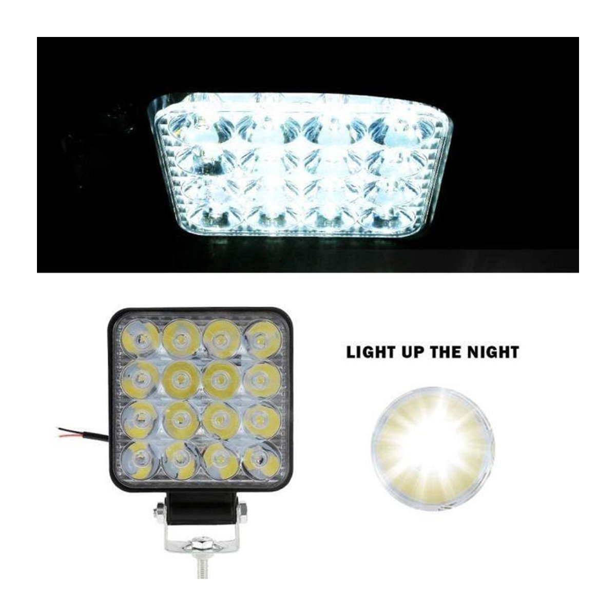 Techtrusty 4er Set LED Arbeitsscheinwerfer 12V 24V mit 16 LED und 48W, wasserdichte Offroad Arbeitsscheinwerfer IP67 für Traktor A11 - Bild 2