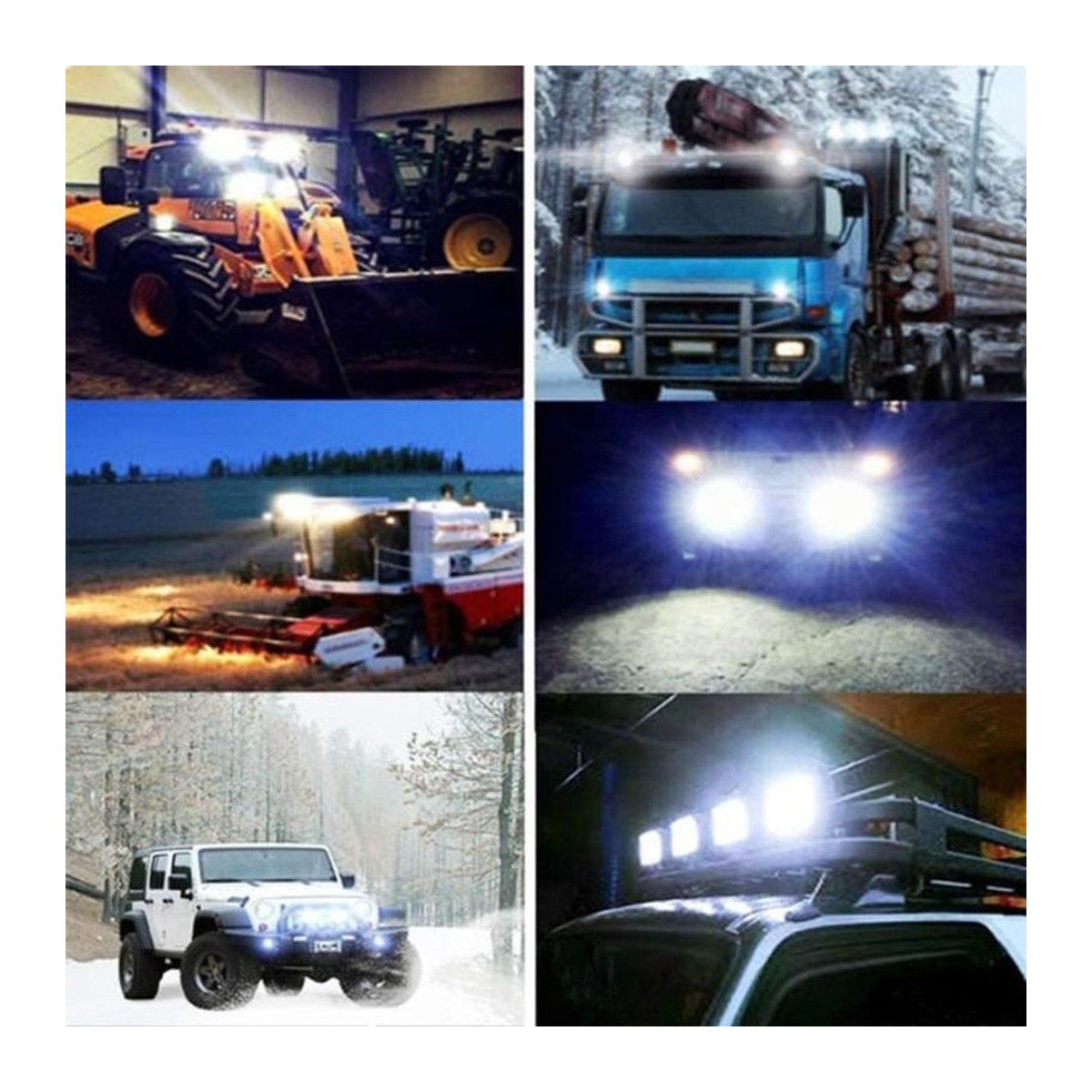 Techtrusty 4er Set LED Arbeitsscheinwerfer 12V 24V mit 16 LED und 48W, wasserdichte Offroad Arbeitsscheinwerfer IP67 für Traktor A11 - Bild 4