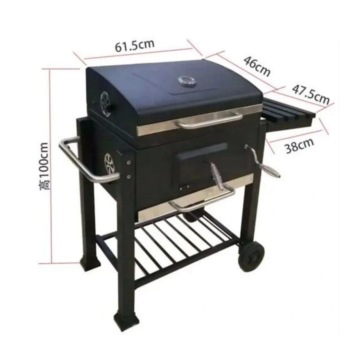 TecTake Holzkohlegrill XXL mit Deckel und Thermometer in Schwarz aus Metall - Bild 4