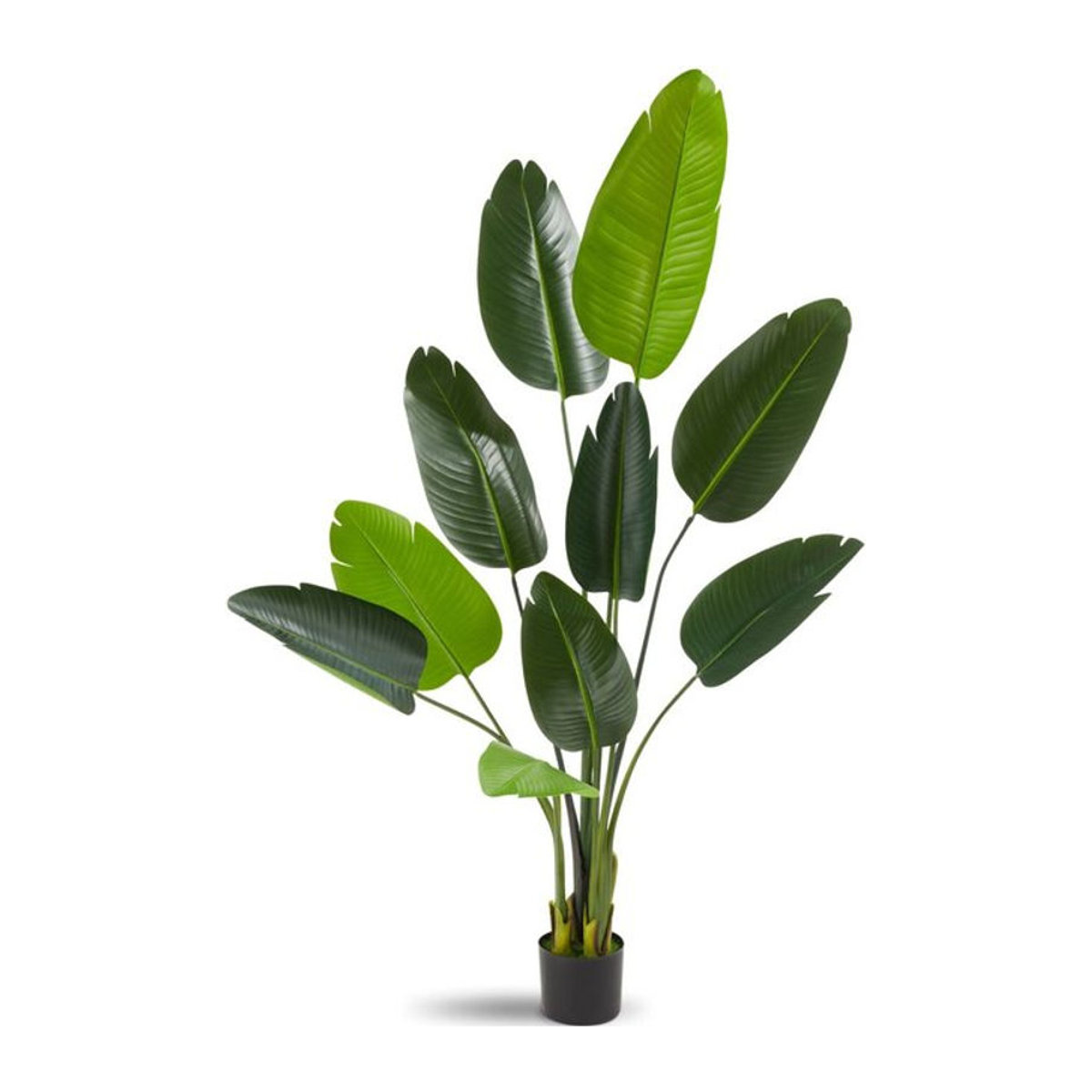 tectake® Künstlicher Paradiesvogelbaum in Grün mit umweltfreundlichen PEVA-Blättern und stabilem Kunststoff-Blumentopf - Bild 1