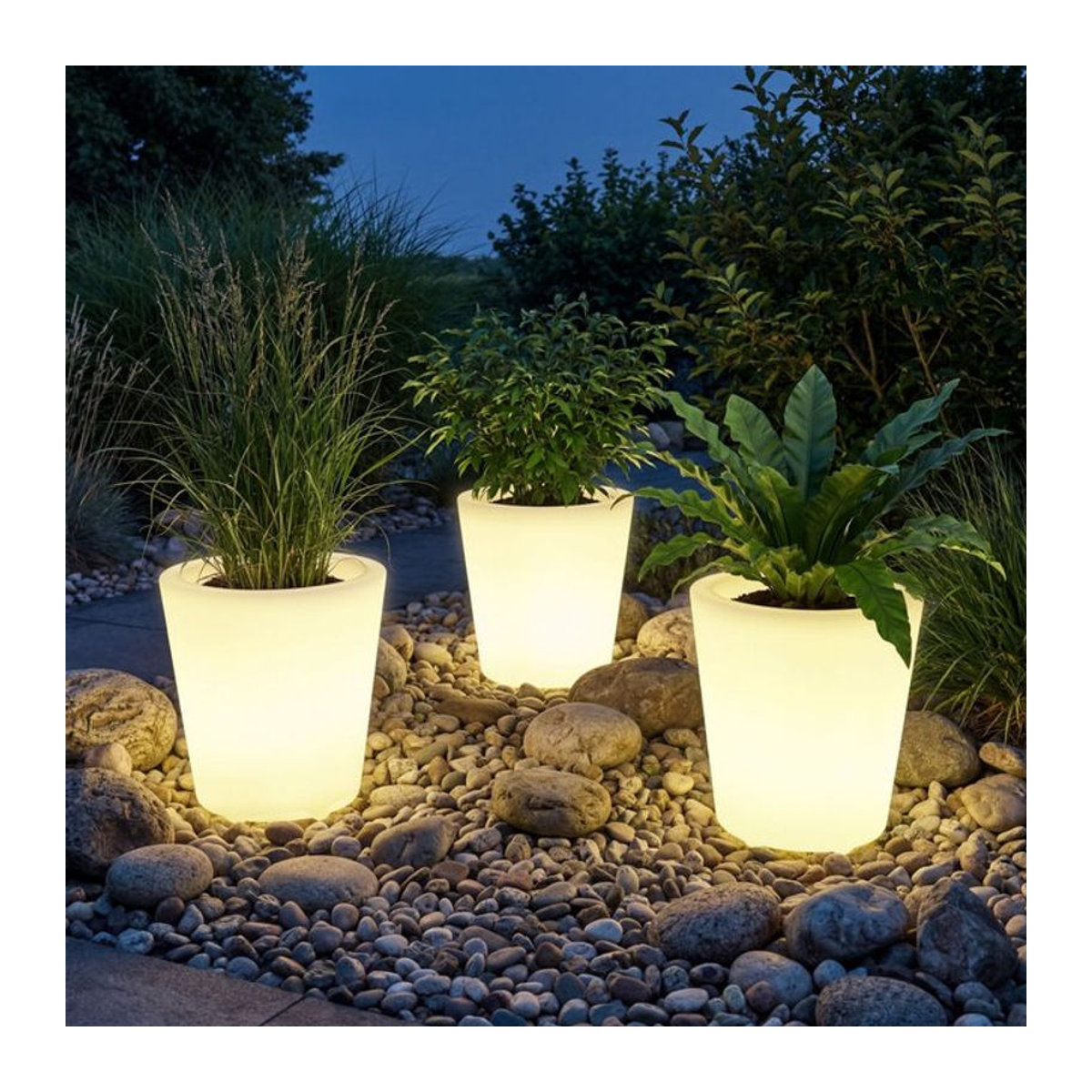 tectake LED Leuchtzylinder als Sektkühler mit Fernbedienung, Weiß, Durchmesser: 38 cm, Höhe: 40 cm - Bild 1
