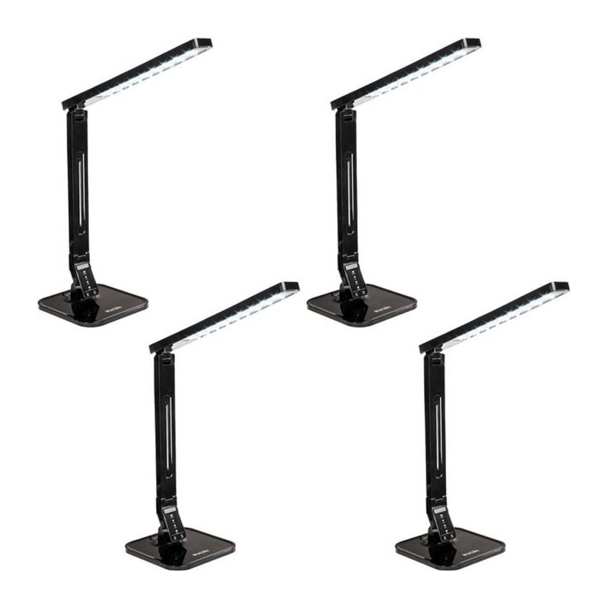 tectake LED Schreibtischlampe in Schwarz mit 14 W, dreh-, neig- und klappbar, Touchpanel und USB-Anschluss - Bild 1