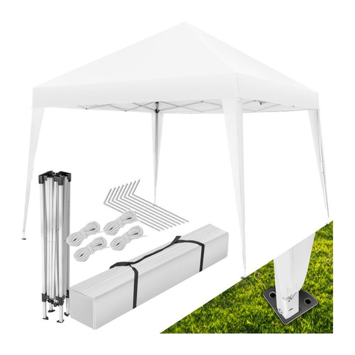 tectake Pavillon in Weiß mit Stahlgestell, B/T: 300 x 300 cm - Bild 1