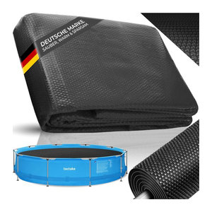 tectake Pool-Solarfolie rund selbstschwimmend Schwarz Durchmesser: 300 cm