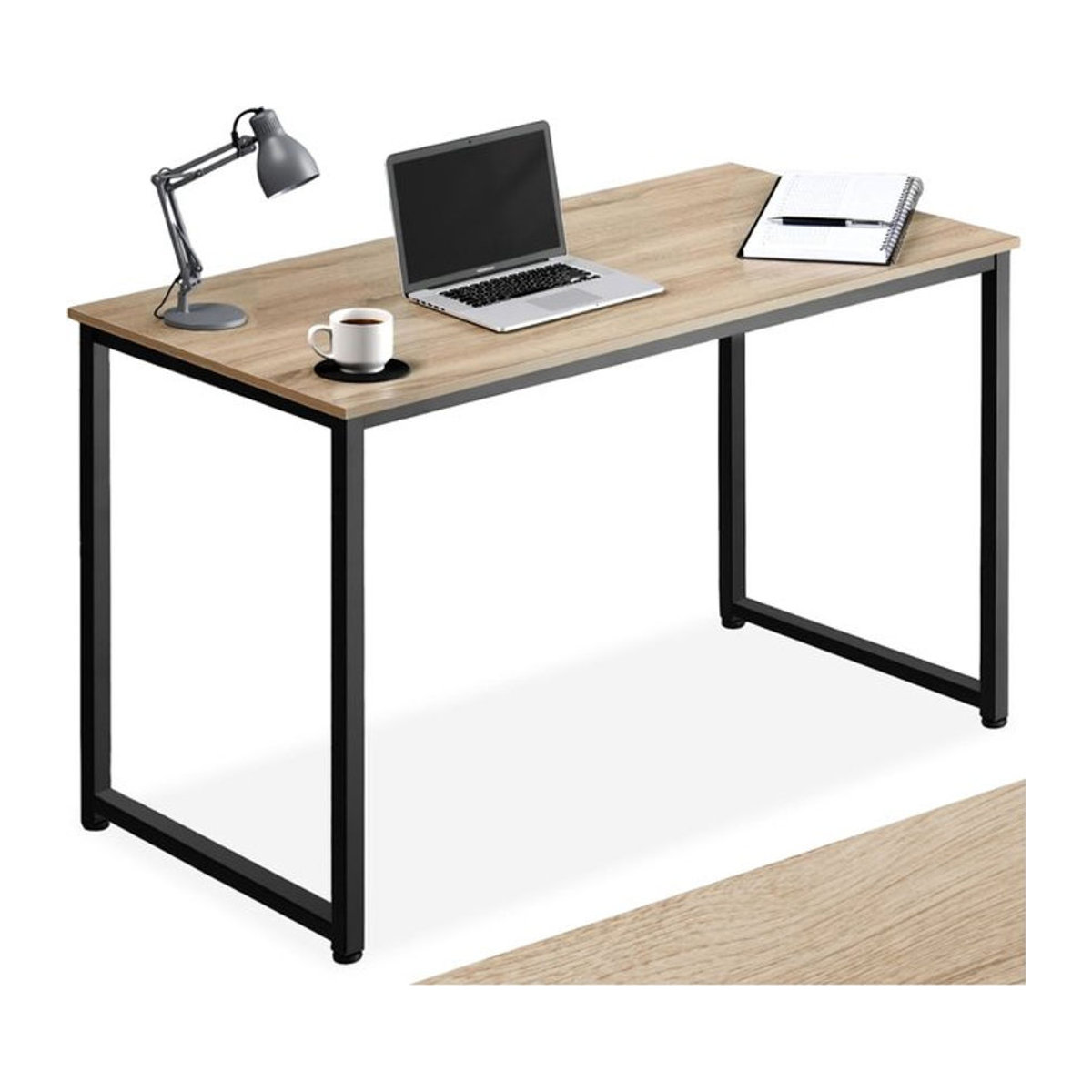tectake Schreibtisch im Industrial Style aus Stahl und Holzwerkstoff in Schwarz, Höhe: 76,5 cm - Bild 1