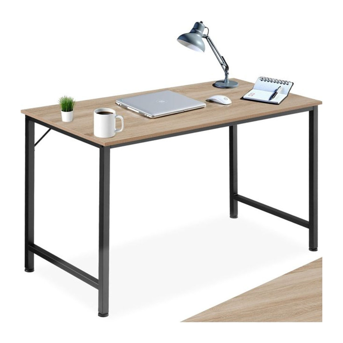 tectake Schreibtisch im Industrial Style und minimalistischem Design in Natur, Höhe: 75,5 cm - Bild 1