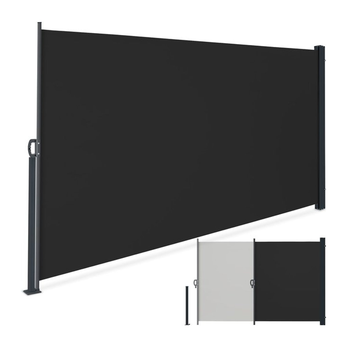 tectake Seitenmarkise mit Aufrollmechanismus zum Schutz vor Sonne und Wind, H: 160 cm, B: 300 cm - Bild 1